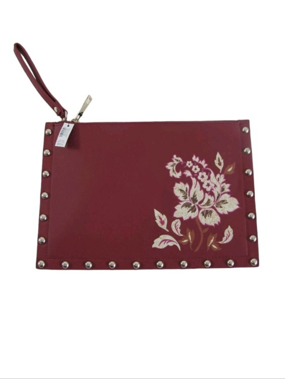 WHBM Floral Studded Wristlet Red